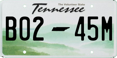 TN license plate B0245M