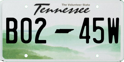 TN license plate B0245W