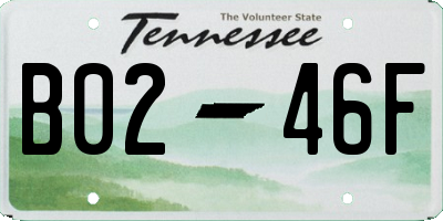 TN license plate B0246F