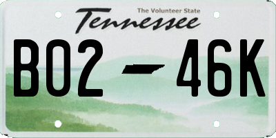 TN license plate B0246K