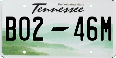 TN license plate B0246M