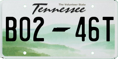 TN license plate B0246T