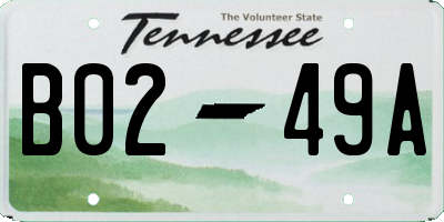TN license plate B0249A