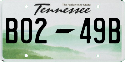 TN license plate B0249B