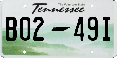TN license plate B0249I