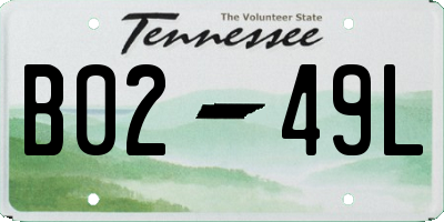 TN license plate B0249L