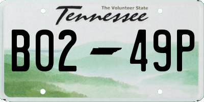 TN license plate B0249P