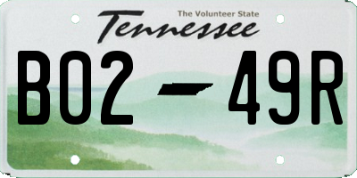 TN license plate B0249R