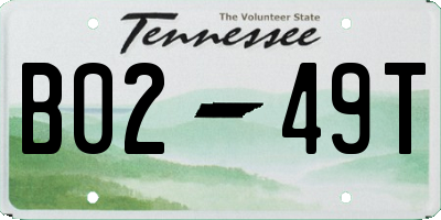TN license plate B0249T