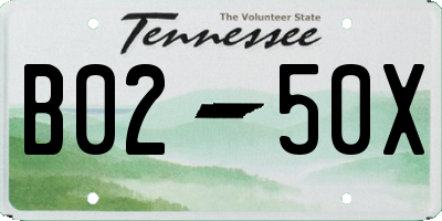 TN license plate B0250X