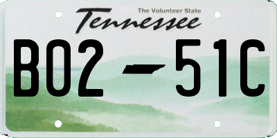 TN license plate B0251C