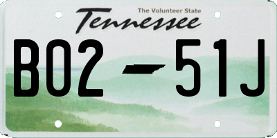 TN license plate B0251J