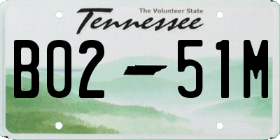 TN license plate B0251M