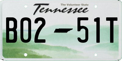 TN license plate B0251T