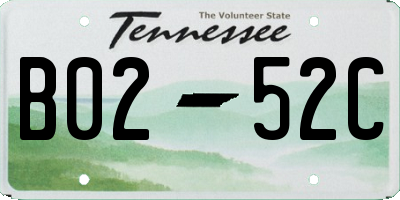 TN license plate B0252C