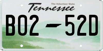 TN license plate B0252D