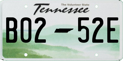 TN license plate B0252E