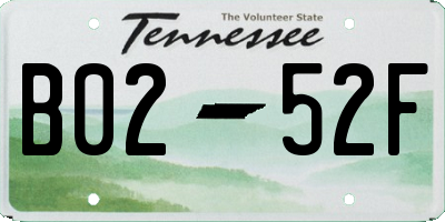TN license plate B0252F