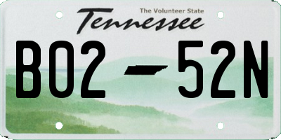 TN license plate B0252N