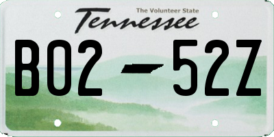 TN license plate B0252Z