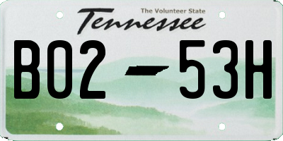 TN license plate B0253H