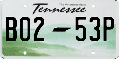 TN license plate B0253P