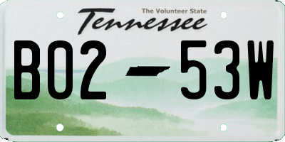 TN license plate B0253W