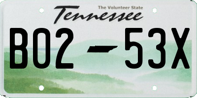 TN license plate B0253X