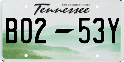 TN license plate B0253Y