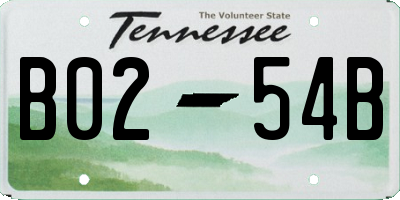 TN license plate B0254B