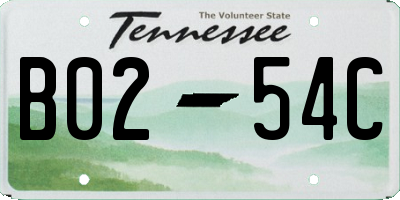 TN license plate B0254C