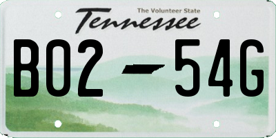 TN license plate B0254G