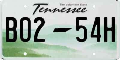TN license plate B0254H