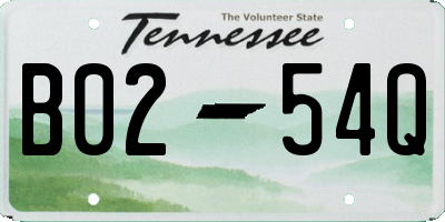 TN license plate B0254Q