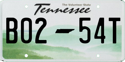 TN license plate B0254T
