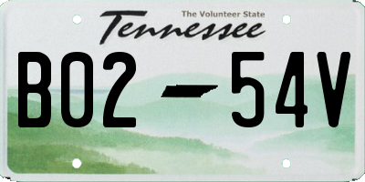 TN license plate B0254V