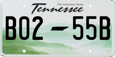 TN license plate B0255B