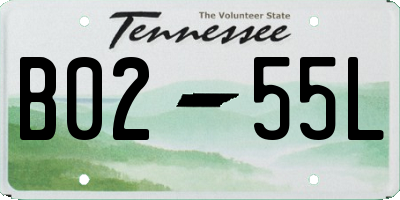 TN license plate B0255L