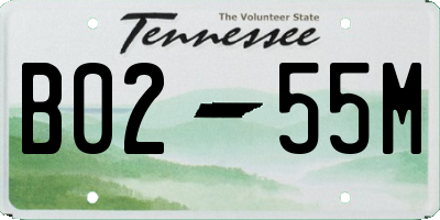 TN license plate B0255M