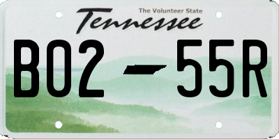 TN license plate B0255R