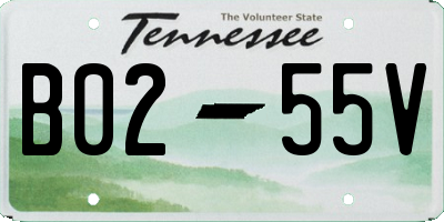 TN license plate B0255V