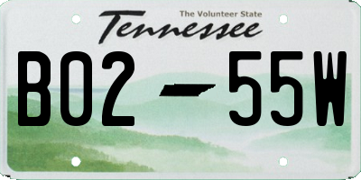 TN license plate B0255W