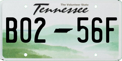 TN license plate B0256F