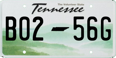 TN license plate B0256G