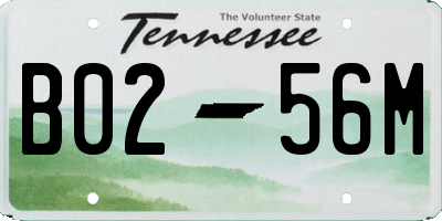 TN license plate B0256M