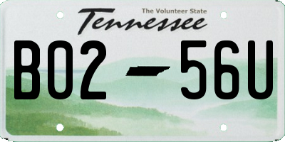 TN license plate B0256U