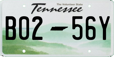 TN license plate B0256Y