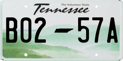 TN license plate B0257A