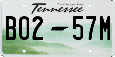 TN license plate B0257M