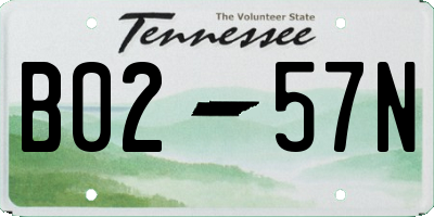 TN license plate B0257N